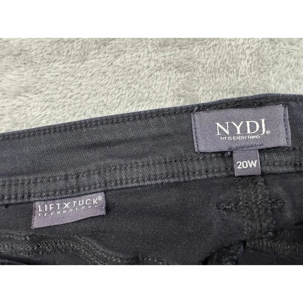 NYDJ Jeans Womens 20W‎ Black Lift Tuck Technology Wide Leg Button Fly Cropped